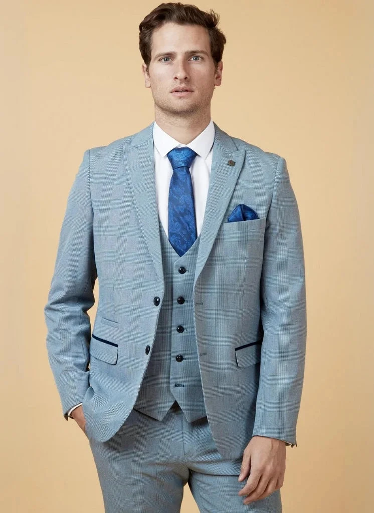 Marc Darcy - Sakko Karomuster Hellblau Bromley Himmel 1 Marc Darcy - Sakko Karomuster Hellblau Bromley Himmel