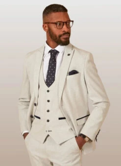 Marc Darcy - Sakko Karomuster Weiß Bromley Stein