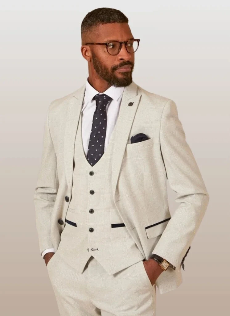 Marc Darcy - Sakko Karomuster Weiß Bromley Stein 1 Marc Darcy - Sakko Karomuster Weiß Bromley Stein