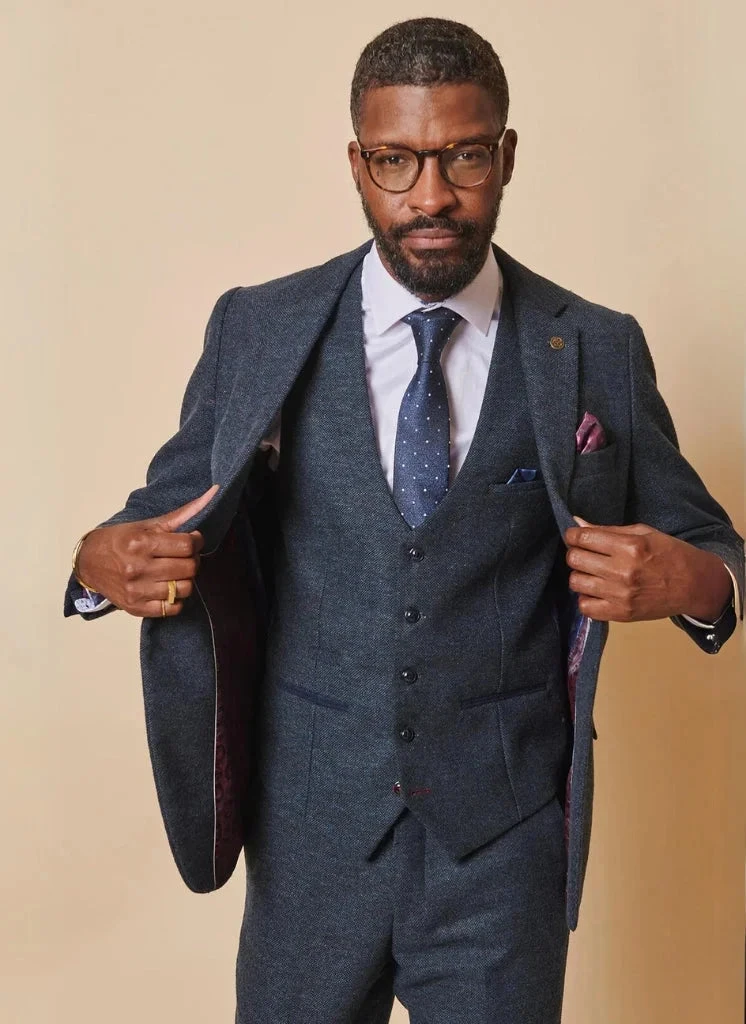 Marc Darcy - Sakko Marlow Blau Tweed 1 Marc Darcy - Sakko Marlow Blau Tweed