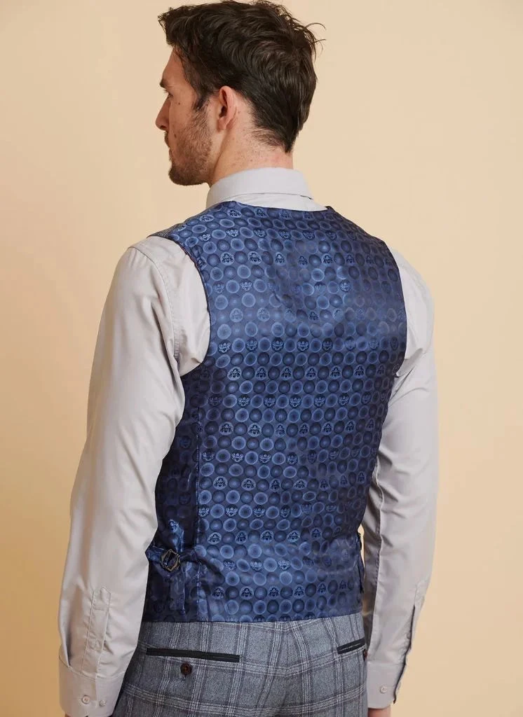 Marc Darcy - Weste Abbott Blue Tweed Check 2 Marc Darcy - Weste Abbott Blue Tweed Check – Bild 2