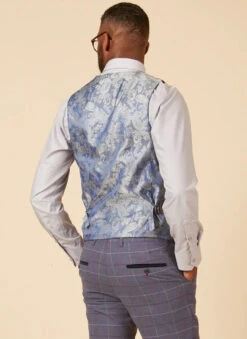 Marc Darcy - Weste Drake Sky Blue Karomuster 3 Marc Darcy - Weste Drake Sky Blue Karomuster -Herrenanzug Geschäft marc darcy weste drake sky blue karomuster 778