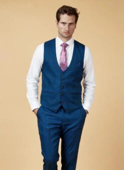 Marc Darcy - Weste Kariert Jerry Blau 6 Marc Darcy - Weste Kariert Jerry Blau -Herrenanzug Geschäft marc darcy weste kariert jerry blau 762