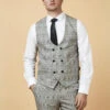 Marc Darcy - Weste Karomuster Ross Grey Check