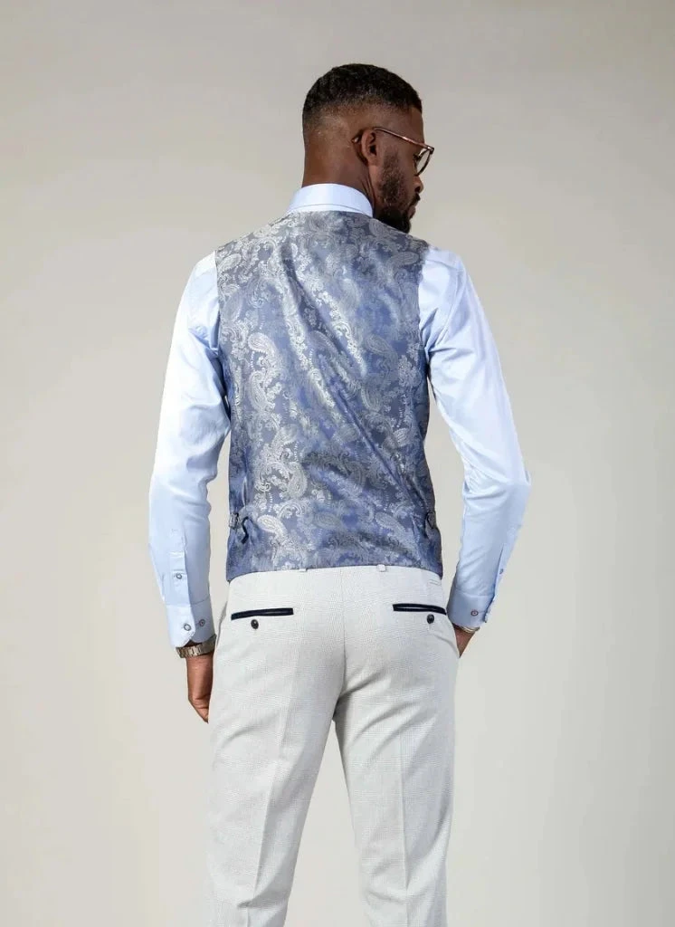 Marc Darcy - Weste Karomuster Weiß Bromley Stein 2 Marc Darcy - Weste Karomuster Weiß Bromley Stein – Bild 2