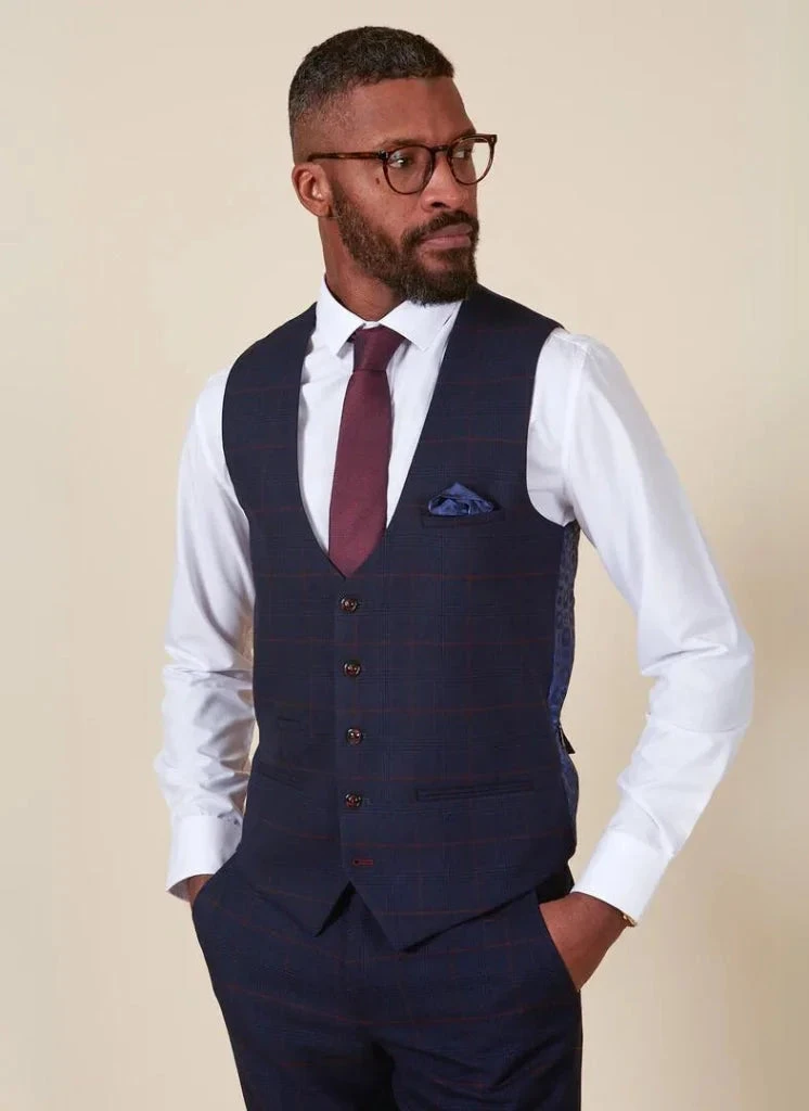 Marc Darcy - Weste Marineblau Edison Redline 2 Marc Darcy - Weste Marineblau Edison Redline – Bild 2