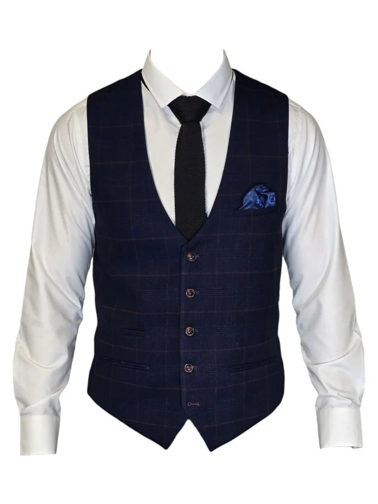 Marc Darcy - Weste Marineblau Edison Redline 1 Marc Darcy - Weste Marineblau Edison Redline