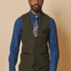 Marc Darcy - Weste Marlow Olive Tweed