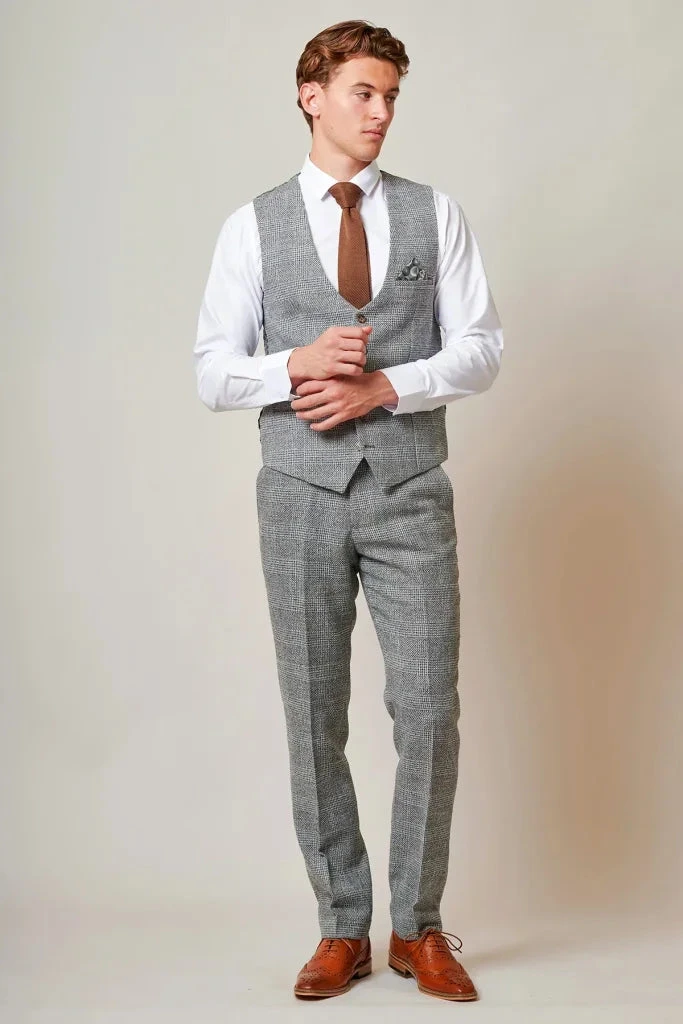 Marc Darcy – Weste Tweed Kris Silver Grey 3 Marc Darcy – Weste Tweed Kris Silver Grey – Bild 3