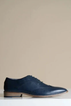 Marineblaue Lederschuhe, Marc Darcy Dawson - Wingtip Brogue
