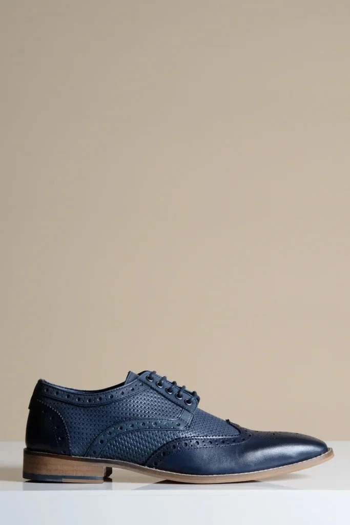 Navy Lederschuhe, Marc Darcy Brandon - Wingtip Brogue 1 Navy Lederschuhe, Marc Darcy Brandon - Wingtip Brogue