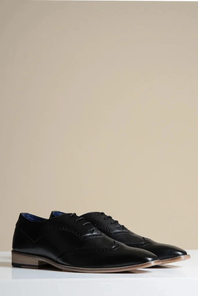 Schwarze Lederschuhe, Marc Darcy Dawson - Wingtip Brogue 3 Schwarze Lederschuhe, Marc Darcy Dawson - Wingtip Brogue – Bild 3